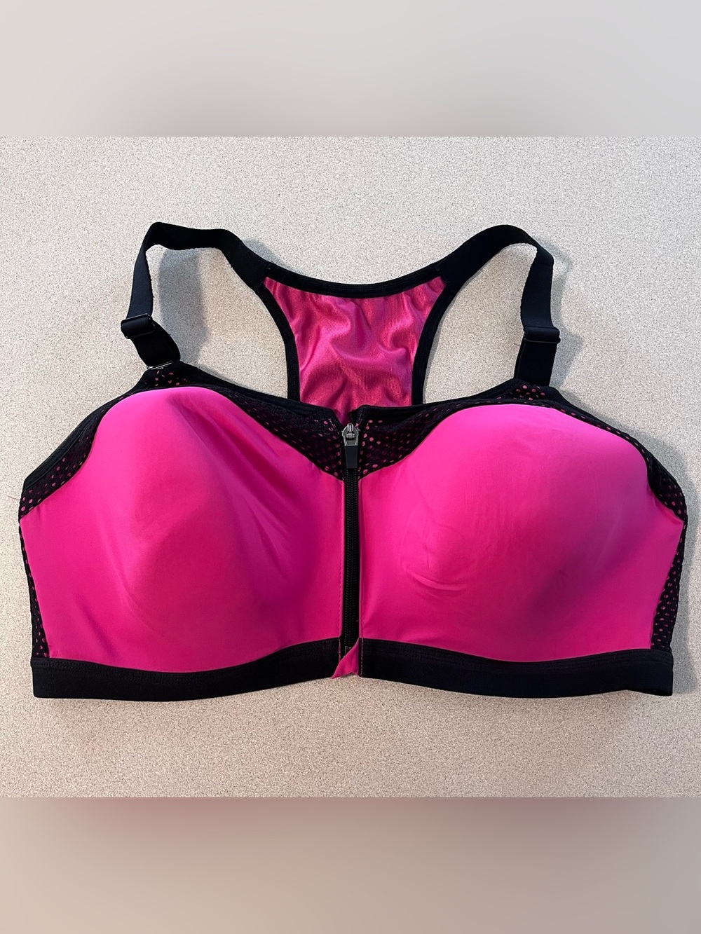 Wacoal High Impact Zipper Front Pink Sports Bra Size 40DD 853222